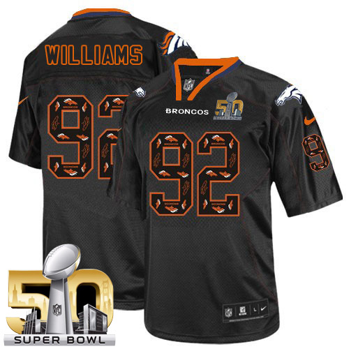 Men's Elite Sylvester Williams Super Bowl L Nike Jersey New Lights Out Black - #92 NFL Denver Broncos